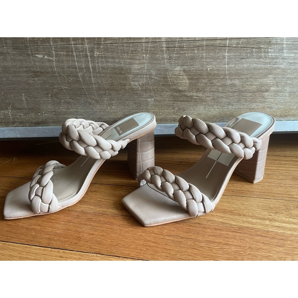 Dolce Vita Sandals Women’s Sz 5 Paily Braided Cafe Stella Heel Slide 3.2” heel